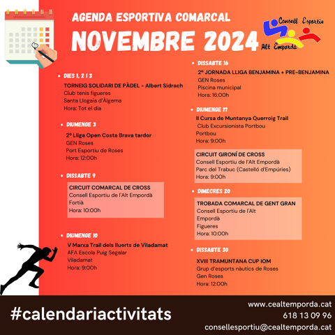 AGENDA ESPORTIVA COMARCAL 2024